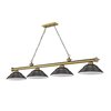 Z-Lite Cordon 4 Light Billiard, Rubbed Brass & Bronze 2306-4RB-SBRZ